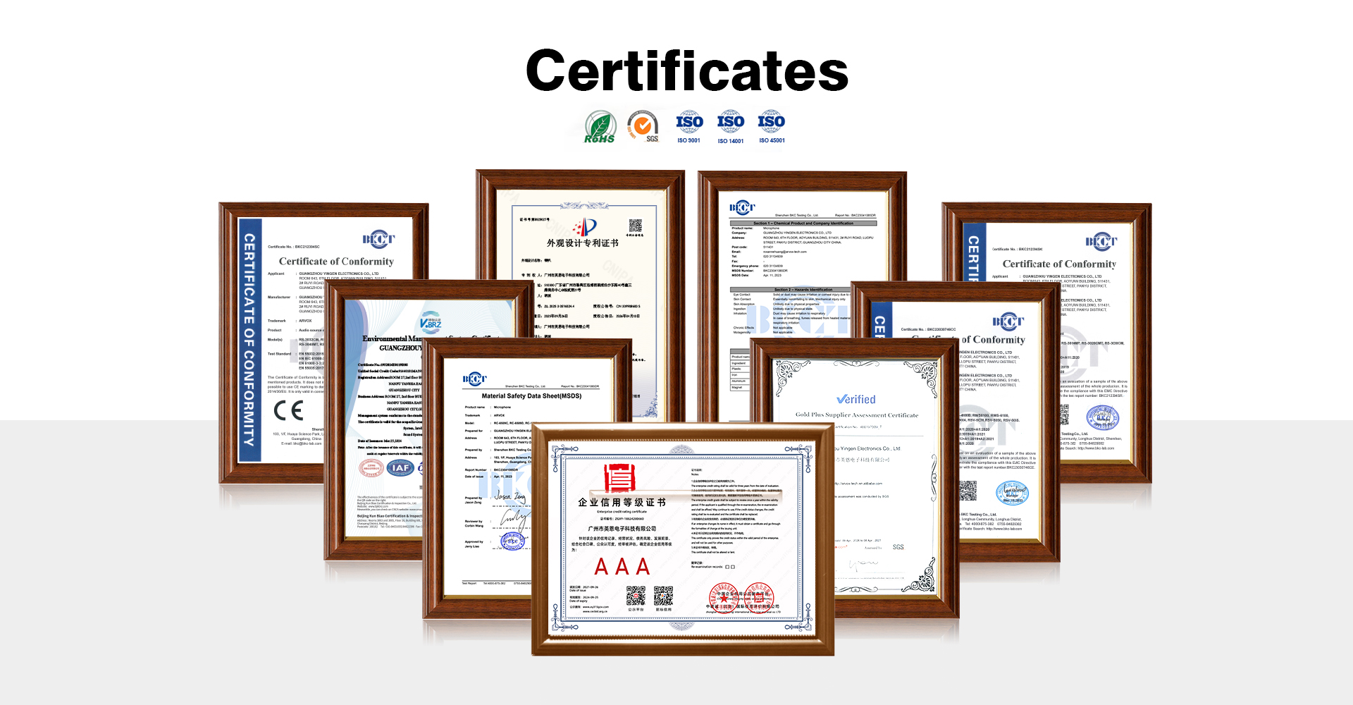 ARVOX certificates
